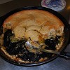 Peach cobbler - the food was scrumptious! Torta de pêssego - a comida foi esplêndida!