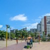 At night this area is filled with people walking and shopping from local vendor stands. : Family, Fortaleza, familia