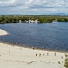 Back to another lagoon, you can slide down on a sand board and end up in the water. : Fortaleza, Lagoa do Banana