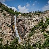 Views of the falls can be seen from various points along the trail. Vistas das quedas podem ser vistas de vários pontos na trilha. : Apikuni Falls, Glacier NP, vacation 2014