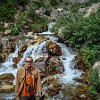 The cold weather continued, and the skies turned cloudy. O tempo frio persistiu and ficou bem nublado. : Apikuni Falls, Glacier NP, vacation 2014