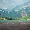 When we got to Grinnell Lake, it was still cloudy and cold.. Ao chegarmos ao Lago Grinnell ainda estava nublado e fazia frio. : Glacier NP, Grinnell Lake, vacation 2014