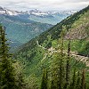 That's the Going-to-the-Sun Road. Esta é a estrada Indo-para-o-Sol. : Glacier NP, Highline Trail, vacation 2014