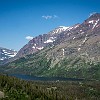 First sight of Two Medicine Lake. A primeira vista do Lago Dois Remédios. : Glacier NP, Mt Henry Scenic Point, vacation 2014