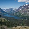 On one side is Two Medice Lake. Em um lado fica o Lago Dois Remédios. : Glacier NP, Mt Henry Scenic Point, vacation 2014
