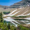 We finally reach Ptarmigan Lake for a lunch stop before climbing to the tunnel entrance. Finalmente chegamos ao lago Ptarmigan para a pausa do almoço antes de subirmos para a entrada do túnel. : Glacier NP, Ptarmigan Tunnel, vacation 2014