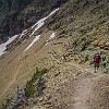 You can see the switchback trail -- a lot easier going down! Pode-se ver a trilha em zig-zag -- muito mais fácil na descida! : Glacier NP, Ptarmigan Tunnel, vacation 2014