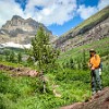 We begin our ascent to Redrock Falls. Começamos a subida para as Quedas Redrock (Pedra Vermelha). : Glacier NP, Redrock Lake and Falls, vacation 2014
