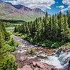 We spent some time exploring off trail here. Passamos um tempinho explorando fora da trilha. : Glacier NP, Redrock Lake and Falls, vacation 2014