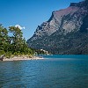 Way in the horizon is the Sun Point, where we were. Lá ao fundo está o Sun Point, onde estávamos. : Baring Falls, Glacier NP, vacation 2014