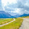 Bicycles travel on separate roads. As bicicletas vão separadas da rodovia. : Glacier NP, Waterton Lakes NP, vacation 2014