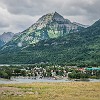 Inside the restaurant looking out towards the lake and Waterton. Dentro do restaurante e admirando o lago e e a cidade de Waterton. : Glacier NP, Prince of Wales Hotel, Waterton Lakes NP, vacation 2014