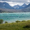 Getting back into Glacier, the wind had picked up at St. Mary Lake. Voltando para Glacier, o vento aumentou muito no Lago Sta. Maria. : Glacier NP, St Mary Lake, vacation 2014