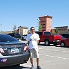 Indo para o Round Rock Outlet Mall. Notem que o clima já melhorou.