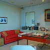 A réplica da sala de primeira dama Lady Bird Johnson.