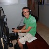 Brincando de Flight Simulator na exibição da exploração espacial. (Rafa, tá com inveja???)