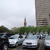 A Catedral de N. Sra. de Guadalupe ao fundo.