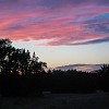 Sunset by the campsite. Por de sol no acampamento