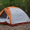 Back at the campsite; my new tent. De volta ao acampamento; minha barraca nova.