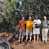 Doing the 5-mile bike trail to the north shore. Fazendo o percurso de 8 km de bicicleta até o lado norte do lago.