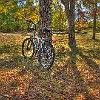 My bike taking a break (HDR). Minha bicicleta descansando. : McKinney Falls State Park