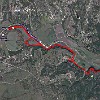 Here&#39;s our bike ride map (starting on the left). Aqui está o mapa do passeio de bicicleta (começando no lado esquerdo).